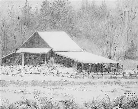 Horse Barn on 240th in Snow
